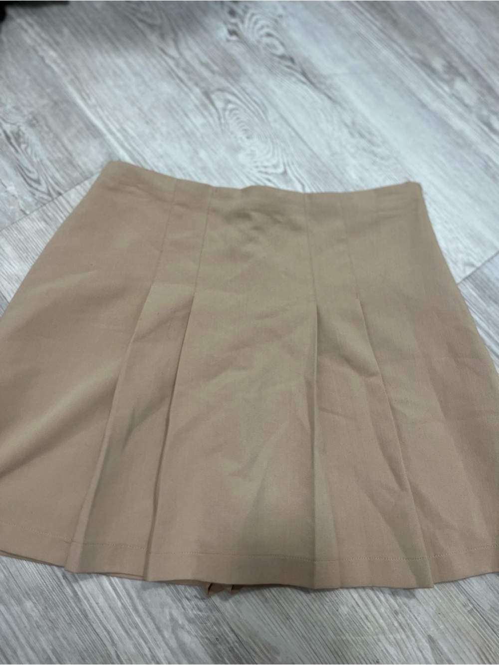 Abercrombie & Fitch Tan Pleated Skater Skirt